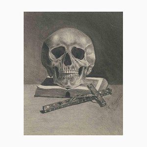 After Franz Biedermann, Memento Mori, 1902, Charcoal Drawing