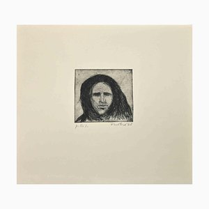 Enotrio Pugliese, Portrait, 1970s, Etching