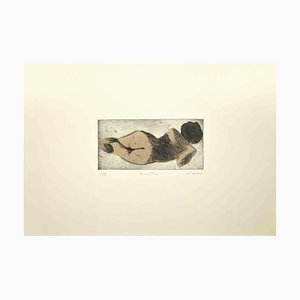 Enotrio Pugliese, Lehnen Sie Akt, 1970er, Radierung