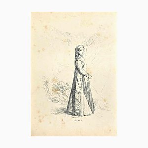 Jean Benner, mujer, litografía, finales del siglo XIX