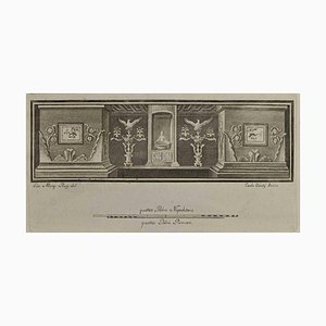 Carlo Oratij, Antike Römische Fresco Herculaneum, Radierung, 18. Jh