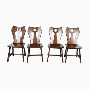 Vintage Brutalist Dining Chairs, 1960s, Set of 4