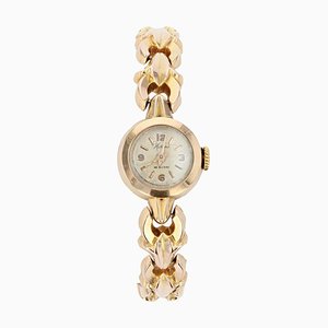 Französische 18 Karat Gelbgold Damen Armbanduhr, 1960er