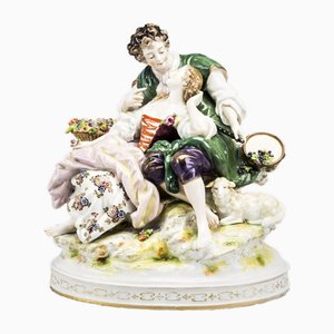 Coppia romantica vintage in porcellana