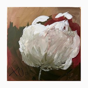 Claudie Baran, El arte está muerto pero la flor está viva, 2022, óleo sobre lienzo