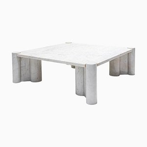 Mesa de centro Jubo de mármol de Carrara blanco de Gae Aulent para Knoll Inc, años 60