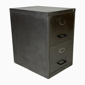 2 Drawer Stripped Steel Filing Cabinet