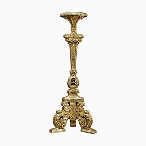 19th Century Louis XIV Gilded Wood Tripod Column, 1850s