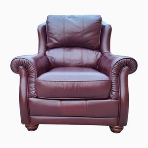 Burgundy Leather Addition Chair by Wade