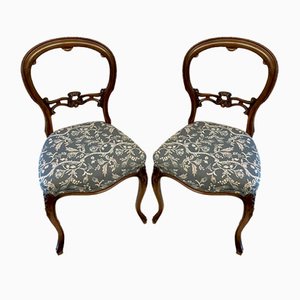 Chaises d'Appoint Victoriennes Antiques en Noyer, 1860s, Set de 2