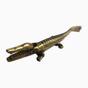 Crocodile Nutcracker in Brass by Walter Bosse, 1950s