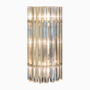Vintage Murano Glass Sconce with Slatted Glass, 1989, Set of 2