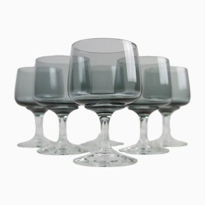 Vintage Danish Atlantic White Wine Glasses by Per Lütken for Holmegaard, 1960s, Set of 6