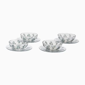 Bowls and Plate Campanas by René Lalique, 1943, Set of 8