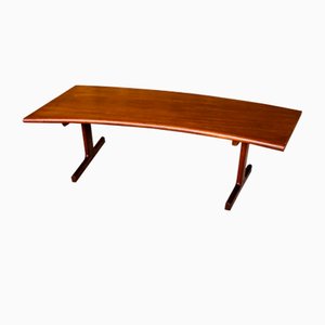 Mesa de centro danesa moderna de teca de Johannes Andersen para CFC Silkeborg, años 60