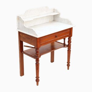 Antique Wash Stand in Pine and Marble, 1890s