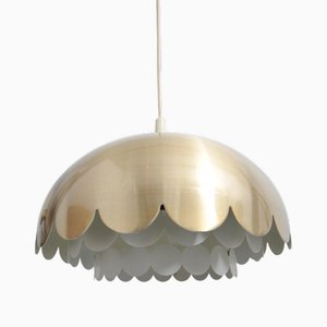 Metall Deckenlampe mit goldenem Schirm von Doria Leuchten