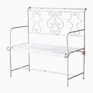 French Wrought Iron Garden Bench, 1950s