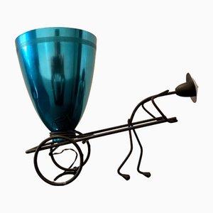 Blaue Vintage Tischlampe, 1950er