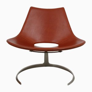 Scimitar Lounge Chair in Cognac Leather by Fabricius and Kastholm, 1980s
