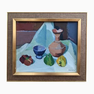 Pots & Peppers, Oil on Canvas, Framed