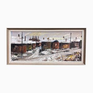 Chimneys, Oil on Canvas, Framed