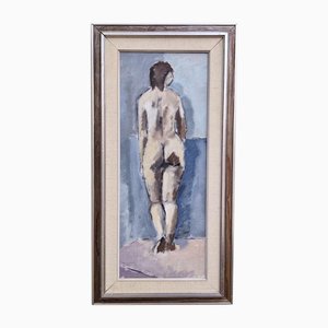 Studio di nudo in piedi, anni '60, olio su tela, con cornice