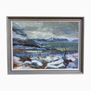 The Mountains, Oil on Canvas, Framed