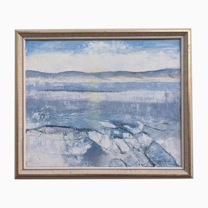 Icy Winter, Oil on Canvas, 20th Century, Framed