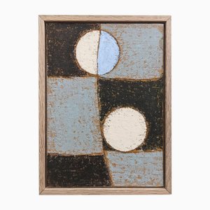 Lloyd Durling, Rising Blue Mini Abstracts, Tecnica mista, Incorniciato