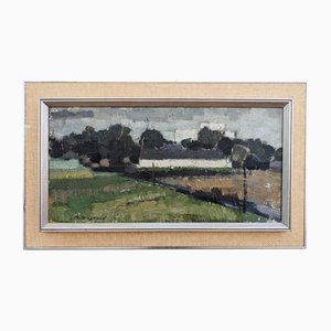 Over the Fields, Oil on Canvas, Framed