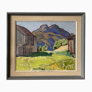 Åmotsdal, 1960s, Oil on Board, Framed