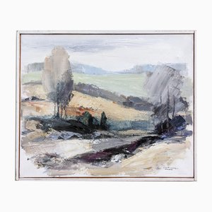 Halcyon Landscape, 20th Century, Oil, Framed