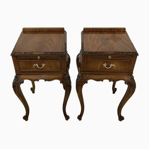 Antique Quality Figured Mahogany Bedside Tables, 1920s, Set of 2