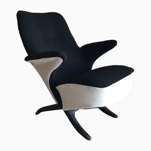 Pinguin Chair in Schwarz & Weiß von Theo Ruth für Artifort, 1970er