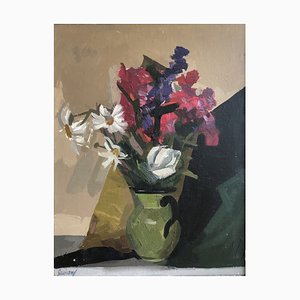 René Guinand, Bouquet de Fleurs, Oil on Canvas, 20th Century, Framed