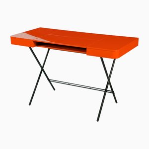 Bureau Cosimo avec Plateau Laqué Orange Brillant par Marco Zanuso Jr. pour Adentro, 2017