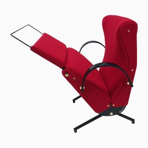 Red P40 Armchair by Osvaldo Borsani for Tecno