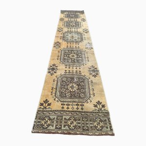 Vintage Turkish Tribal Runner Rug in Wool