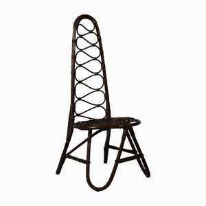 Hoher Bambus Stuhl von Dirk Van Sliedrecht für Rohe Noordwolde, 1950er