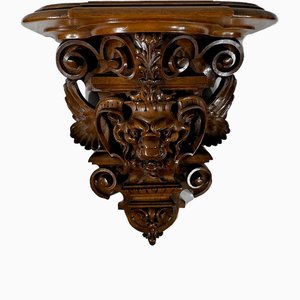 Walnut Wall Console in Renaissance Style, Late 19th Century