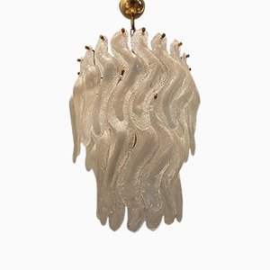 Murano Glass Frosted Chandelier, 1970s