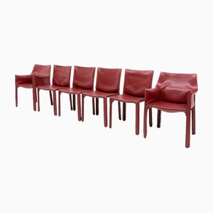 Chaises Cab par Mario Bellini pour Cassina, 1990s, Set de 6