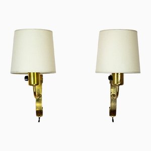 Brass Sconces by Maria Lindemann for Idman Oy, Finland, 1950s, Set of 2