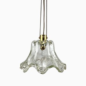 Vintage Ceiling Lamp in Glass & Brass, Germany, 1970s