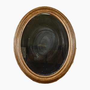 Antique Oval Golden Frame with Mirror, Italy, 1890s