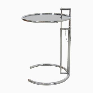 Model E1027 Table with Dark Glas by Eileen Gray