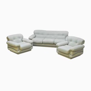 Pompon Triva Sofa and Armchairs, 1970s, Set of 3