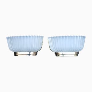 Italian Brass and Glass Sconces from Seguso, 1950s, Set of 2