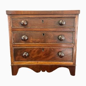 Small Antique George III Figured Mahogany Chest of Drawers, 1800s